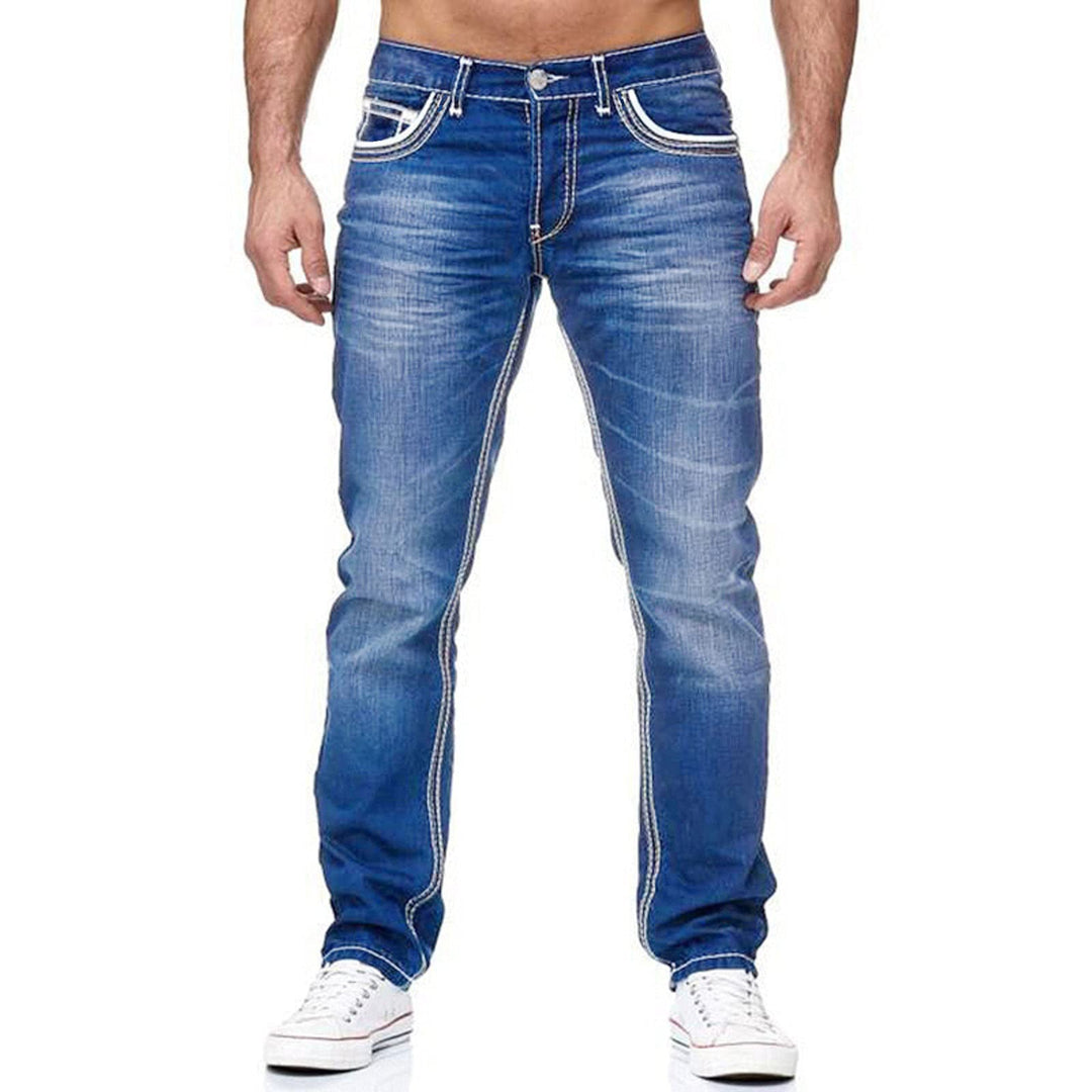 Streetwear-inspired slim fit jeans for men, offering both style and comfort.