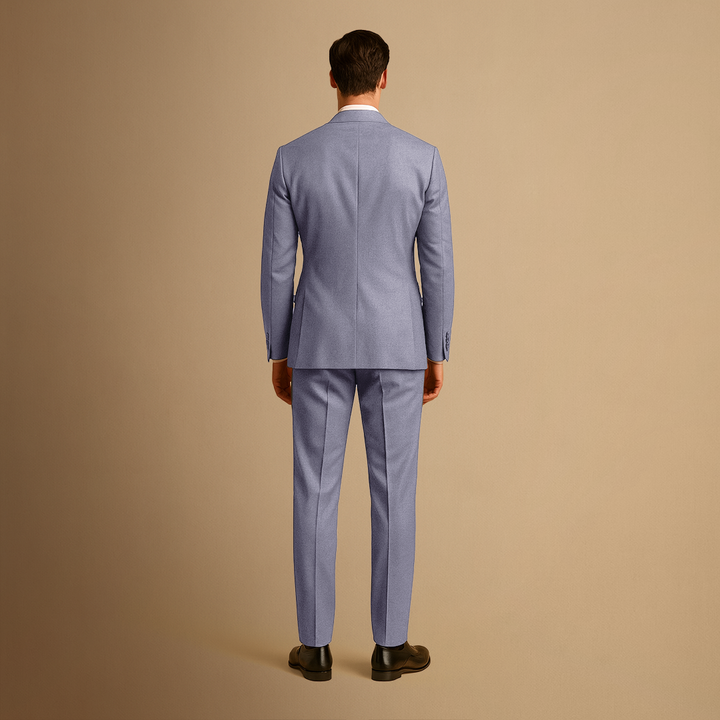 Modern men's slim fit wedding suit, a stylish & versatile two-piece tailored set for special events.