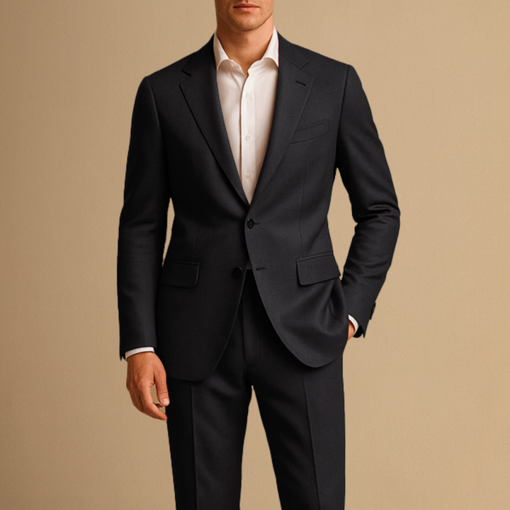 Lightweight men's slim fit suit, tailored two-piece set for comfortable formal wear and business.