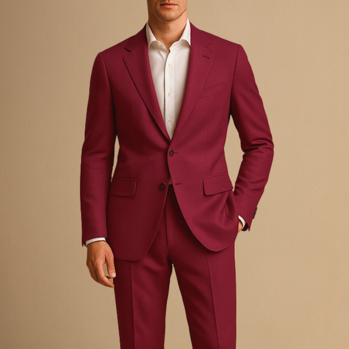 Men's fashion slim fit two-piece suit, a versatile tailored set for weddings, business, or formal events.