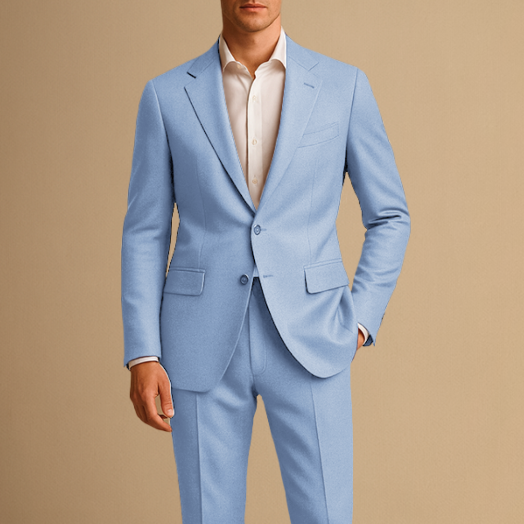 Elegant men's slim fit lightweight tailored two-piece suit, a modern and versatile choice for all formal occasions.