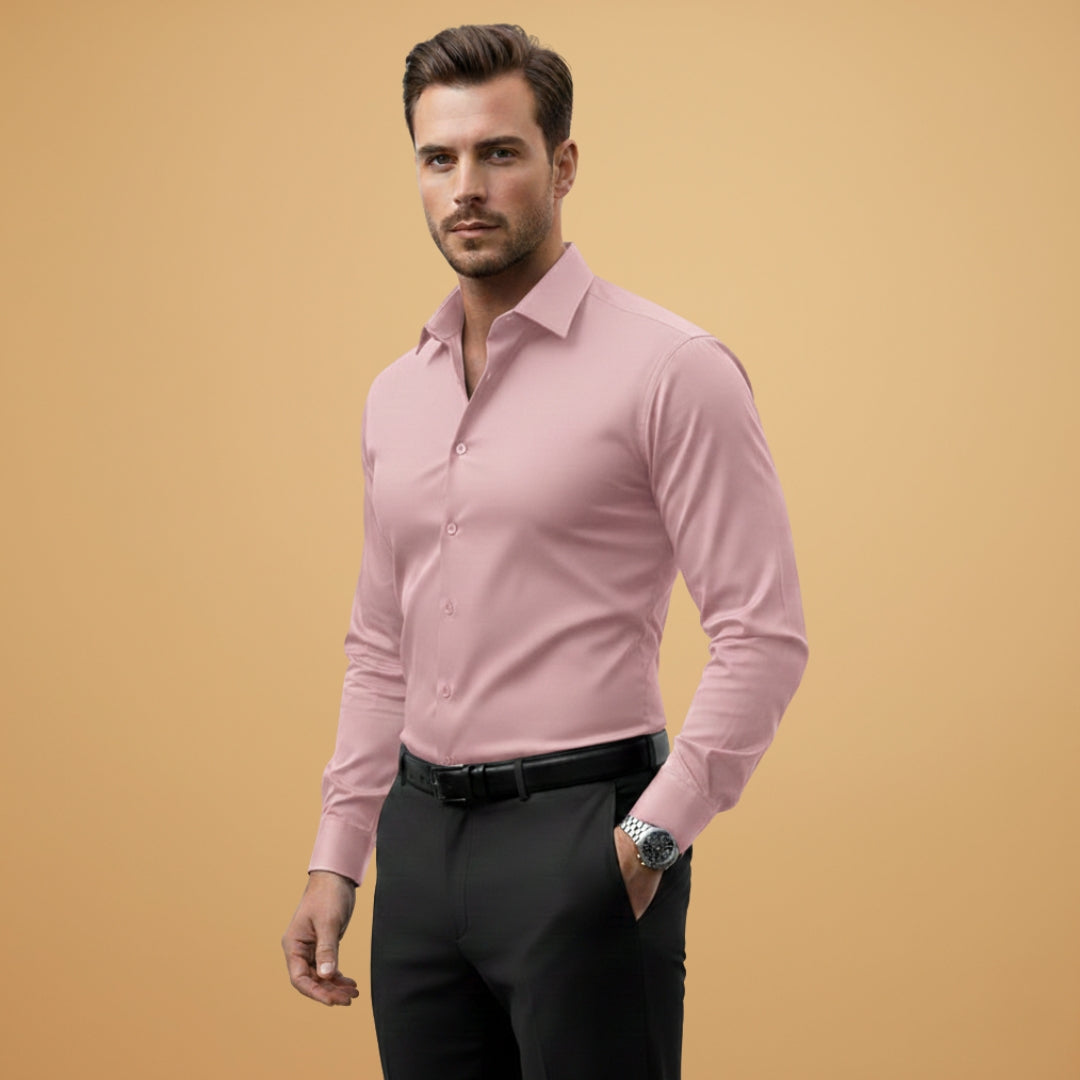 Everyday elegance: Men's long sleeve slim fit button-up shirt