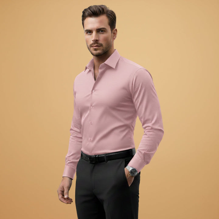 Everyday elegance: Men's long sleeve slim fit button-up shirt