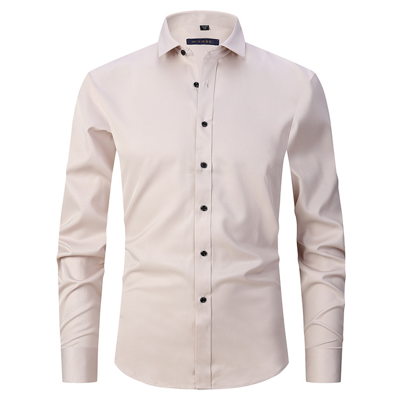 Essential men's formal slim fit long sleeve dress shirt. Perfect for business wear & elegant men's fashion.