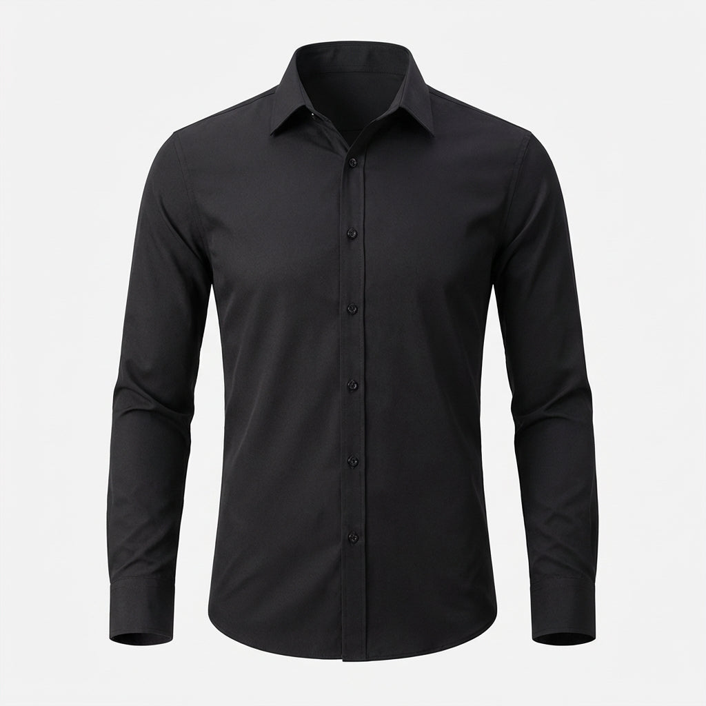 Men's slim-fit long-sleeve dress shirt for style, comfort, and versatile formal or business casual wear.