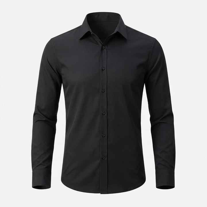Men's slim-fit long-sleeve dress shirt for style, comfort, and versatile formal or business casual wear.