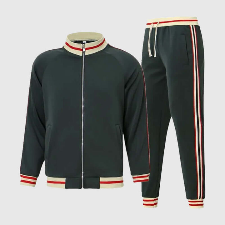 Men's slim fit performance tracksuit set, perfect for activewear, gym, or loungewear. Athletic two-piece jogger set.