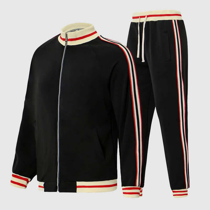 Comfortable men's slim fit performance tracksuit set. Ideal athletic wear for gym, jogging, or relaxed loungewear.