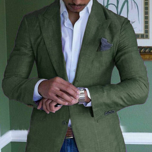 Slim fit men's plaid blazer. Notch lapel design for a sophisticated look. Perfect as a versatile suit jacket.