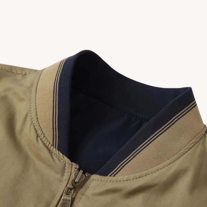 Lightweight men's bomber jacket, slim fit, reversible & stylish casual outerwear.