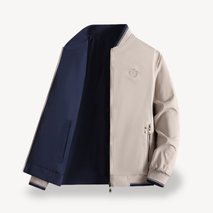 Men's reversible bomber, slim fit, offering two stylish looks in one jacket.