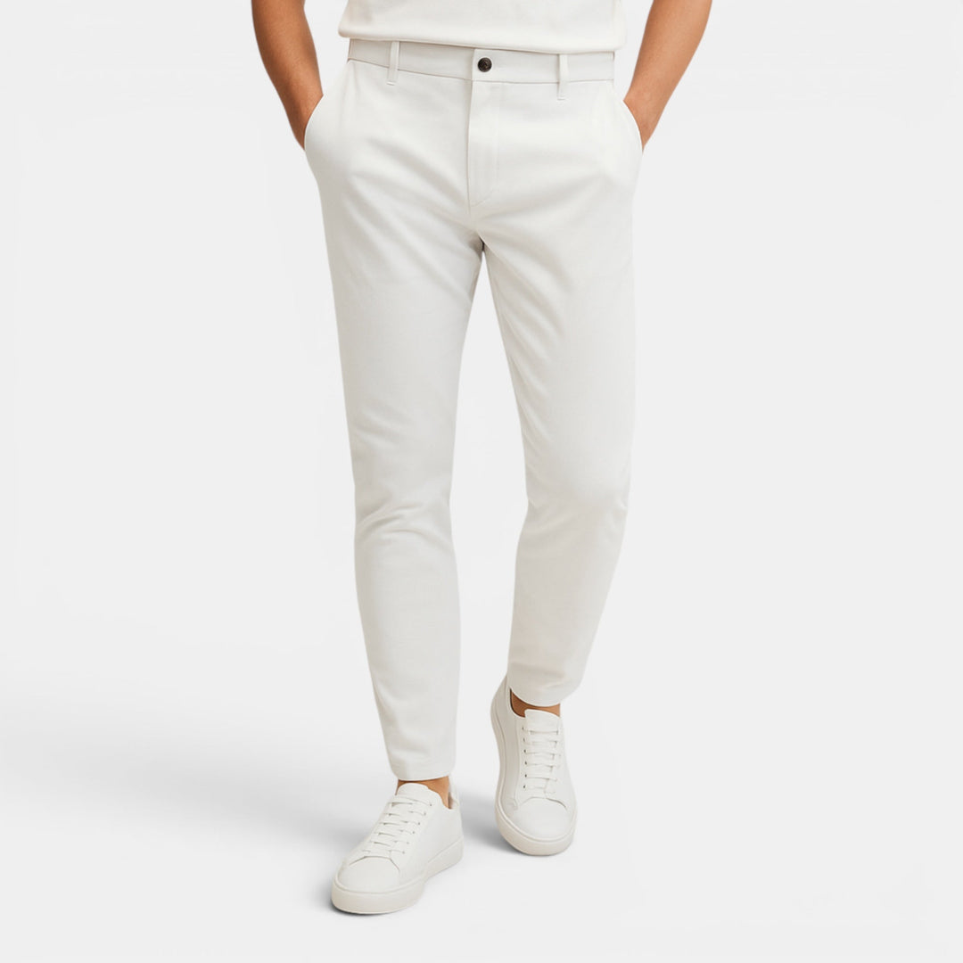 Stylish men's slim fit casual trousers, versatile for everyday fashion and comfort.