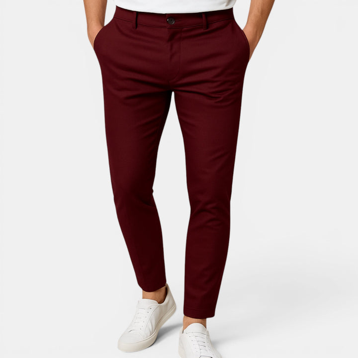 Comfortable men's slim fit dress pants, tailored for all-day wear in office or leisure.