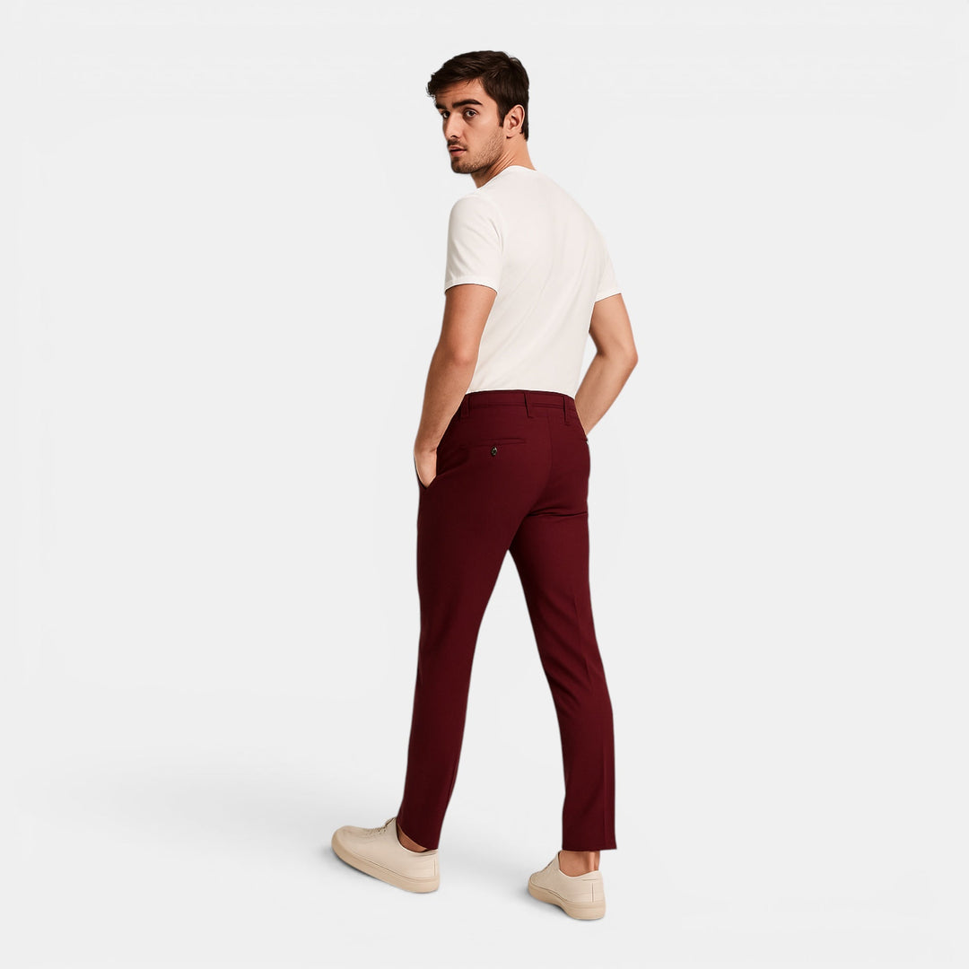 Elegant men's slim fit dress pants, tailored for sophisticated work & smart casual occasions.