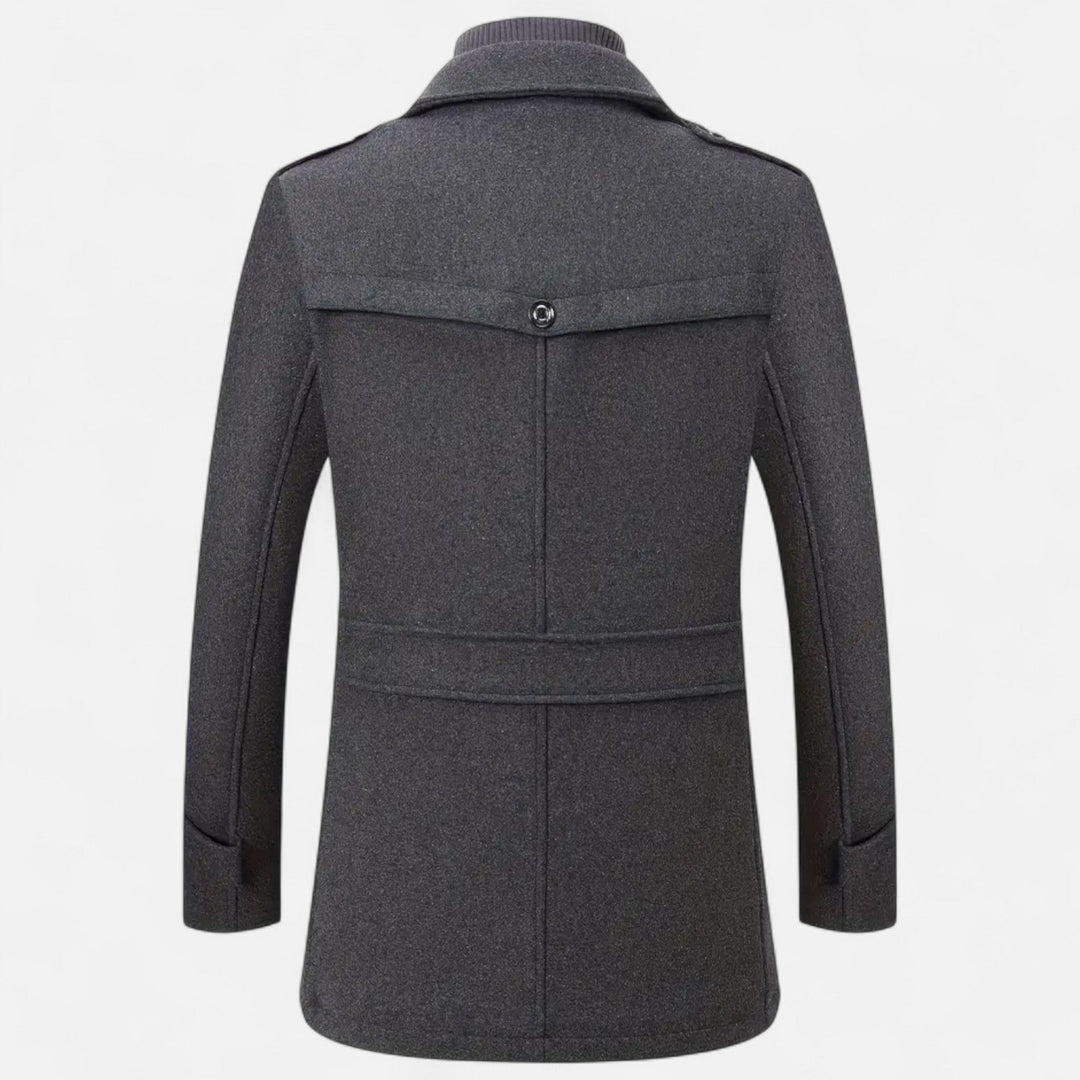 Men's Slim-Fit Textured Coat for Elegant Style, a sophisticated and tailored outerwear piece for business attire.