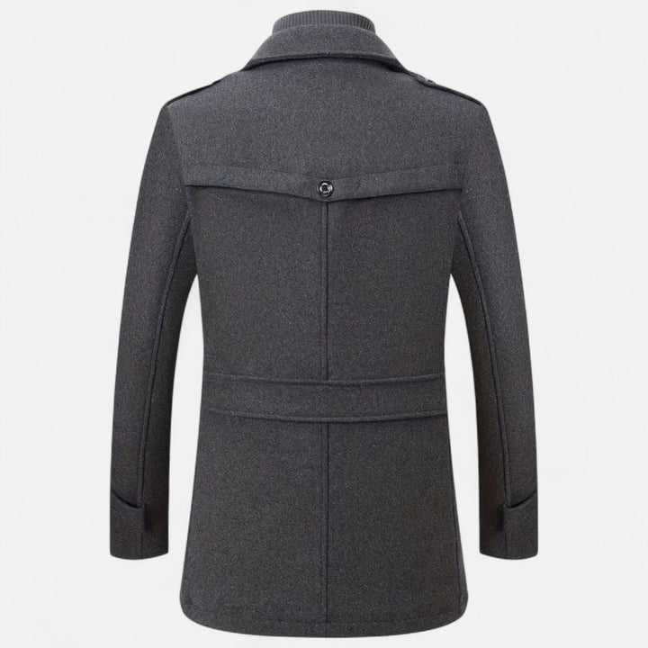 Men's Slim-Fit Textured Coat for Elegant Style, a sophisticated and tailored outerwear piece for business attire.