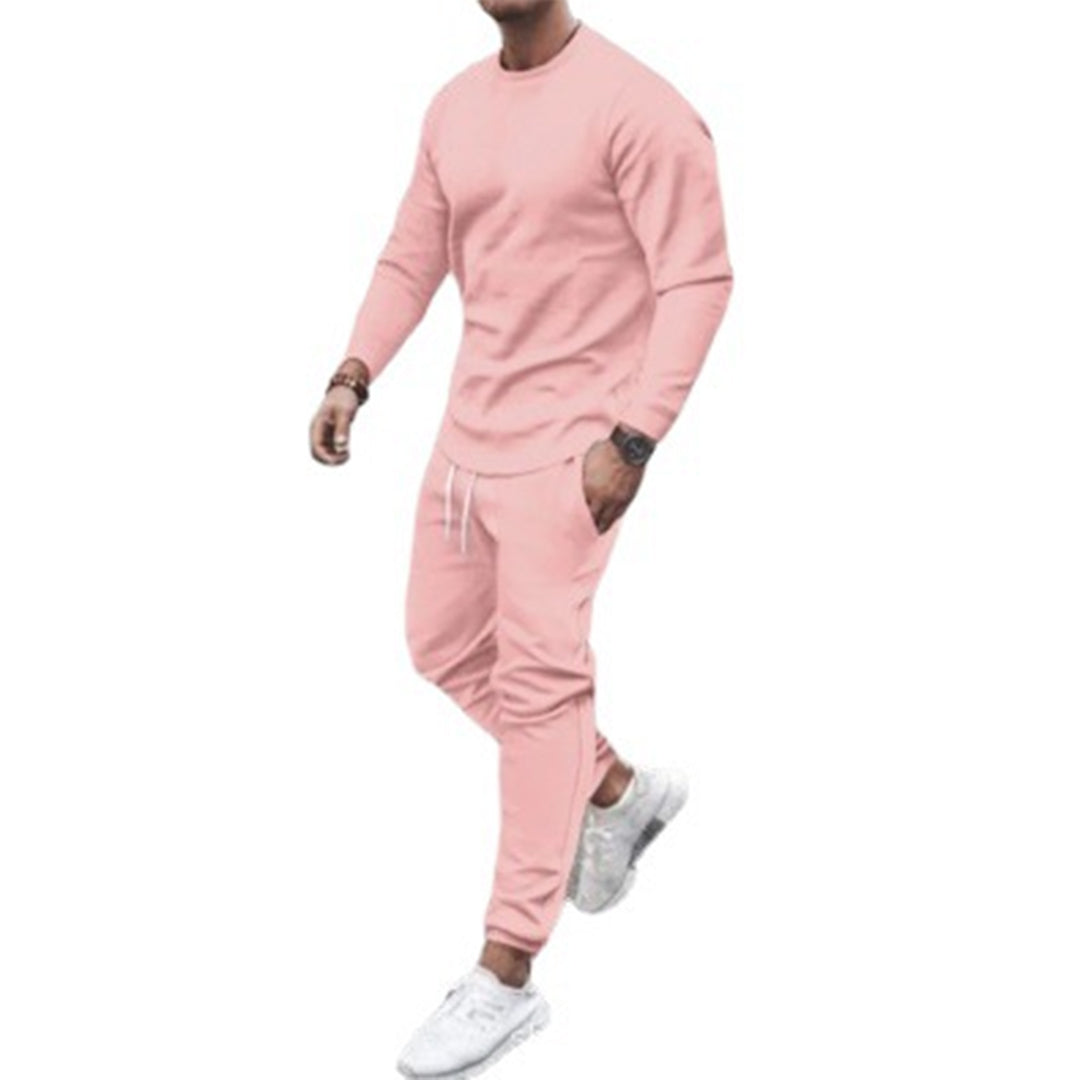 Men's slim fit tracksuit in dark grey, comfortable sports jogging set for autumn athletics & casual wear.
