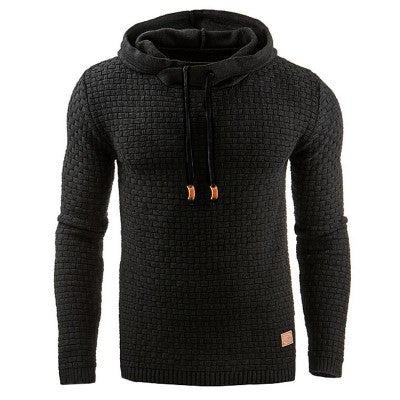 Men's slim fit winter hoodie in dark grey, warm pullover for stylish casual wear & everyday comfort.