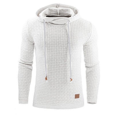Stylish men's slim fit pullover hoodie, perfect for fall fashion & layered winter looks. Warm & versatile.