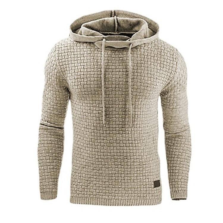 Warm men's slim fit winter hoodie, a stylish pullover sweatshirt for cozy and casual everyday wear.
