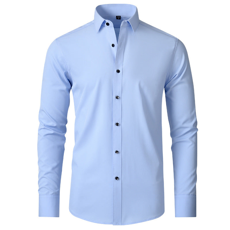 Versatile men's dress shirt: slim fit, stretch fabric, wrinkle-resistant. Perfect for everyday or office wear.