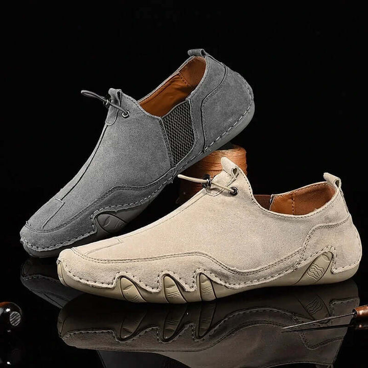 Men's slip-on driving loafers with flat heel, comfortable & stylish casual footwear, easy to wear for any occasion.