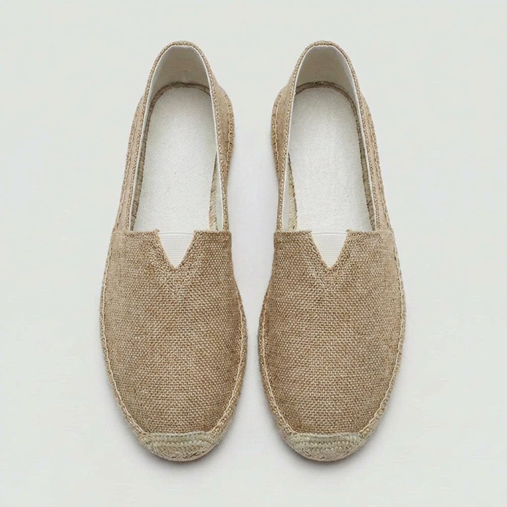 Men's comfortable espadrille slip-ons, versatile summer shoes.