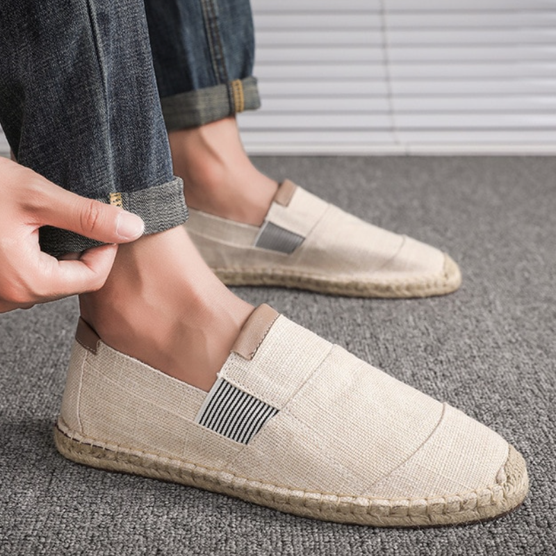 Men's slip-on espadrilles, comfortable summer footwear for casual holiday style.