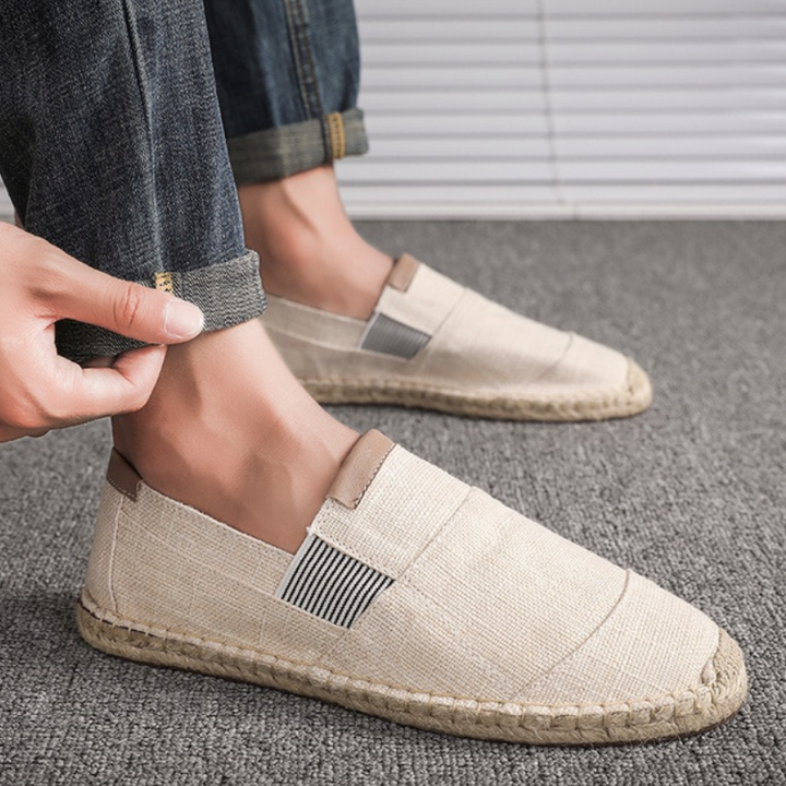 Men's slip-on espadrilles, comfortable summer footwear for casual holiday style.