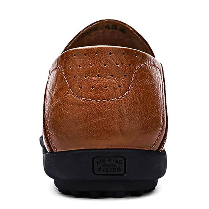 Comfortable men's perforated slip-on loafers. Smart casual shoes with a stitched design, perfect for summer & everyday wear.