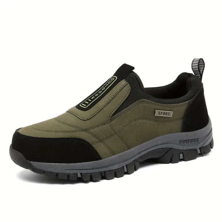 Men's cushioned orthopedic slip-on sneakers. Provides all-day comfort and support for wide feet.