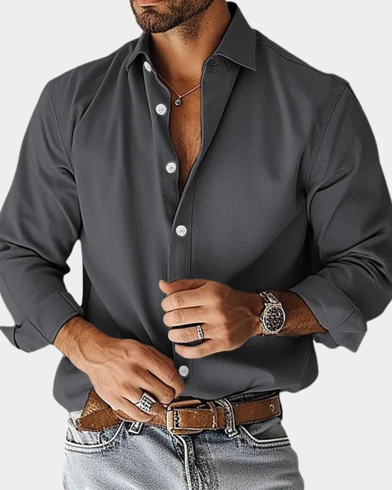 Tailored fit men's dress shirt. Perfect for business attire, formal wear, and smart casual elegance.