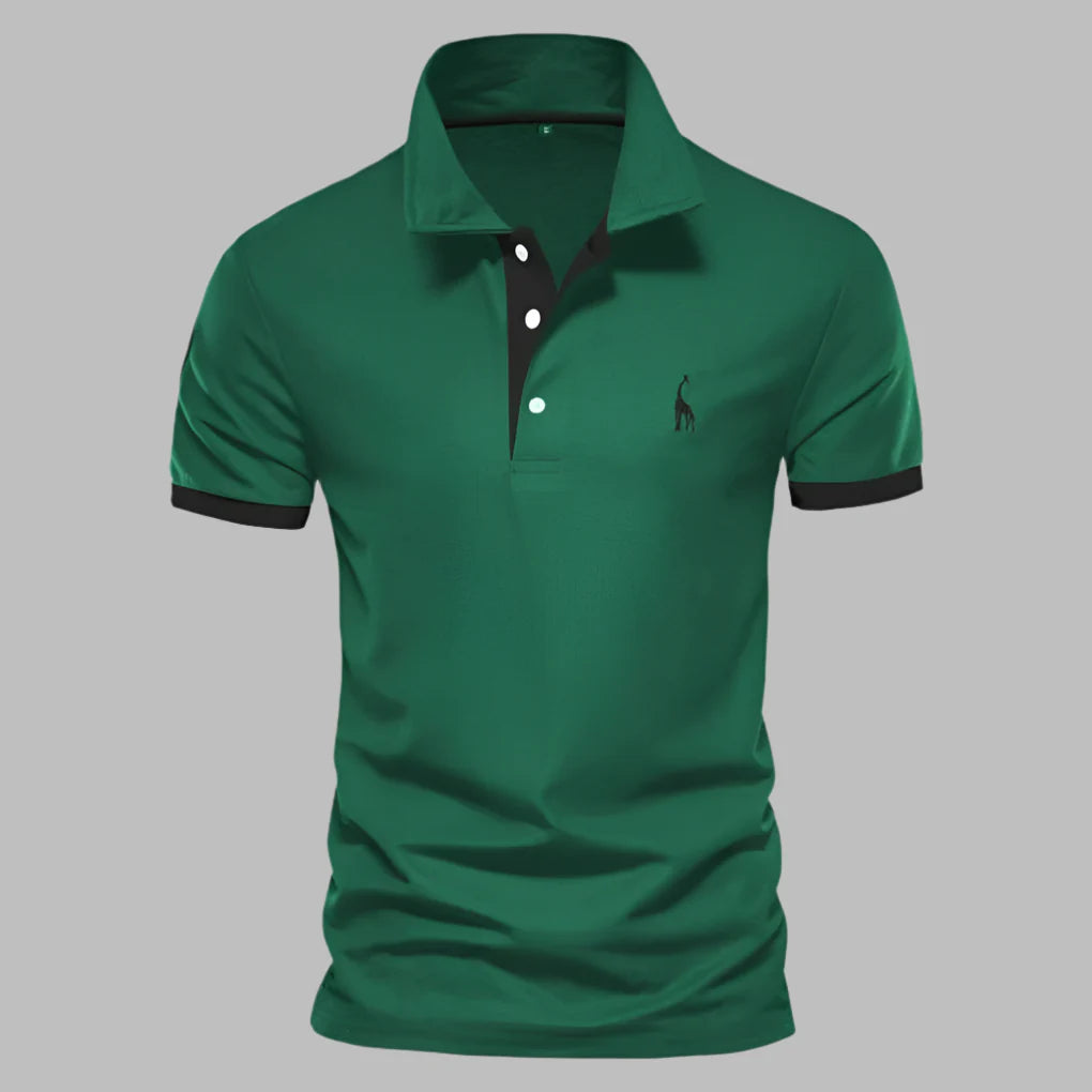 Comfortable men's short-sleeve performance polo, designed for smart-casual office wear & all-day comfort.