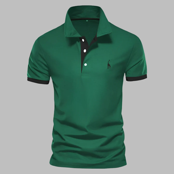 Comfortable men's short-sleeve performance polo, designed for smart-casual office wear & all-day comfort.