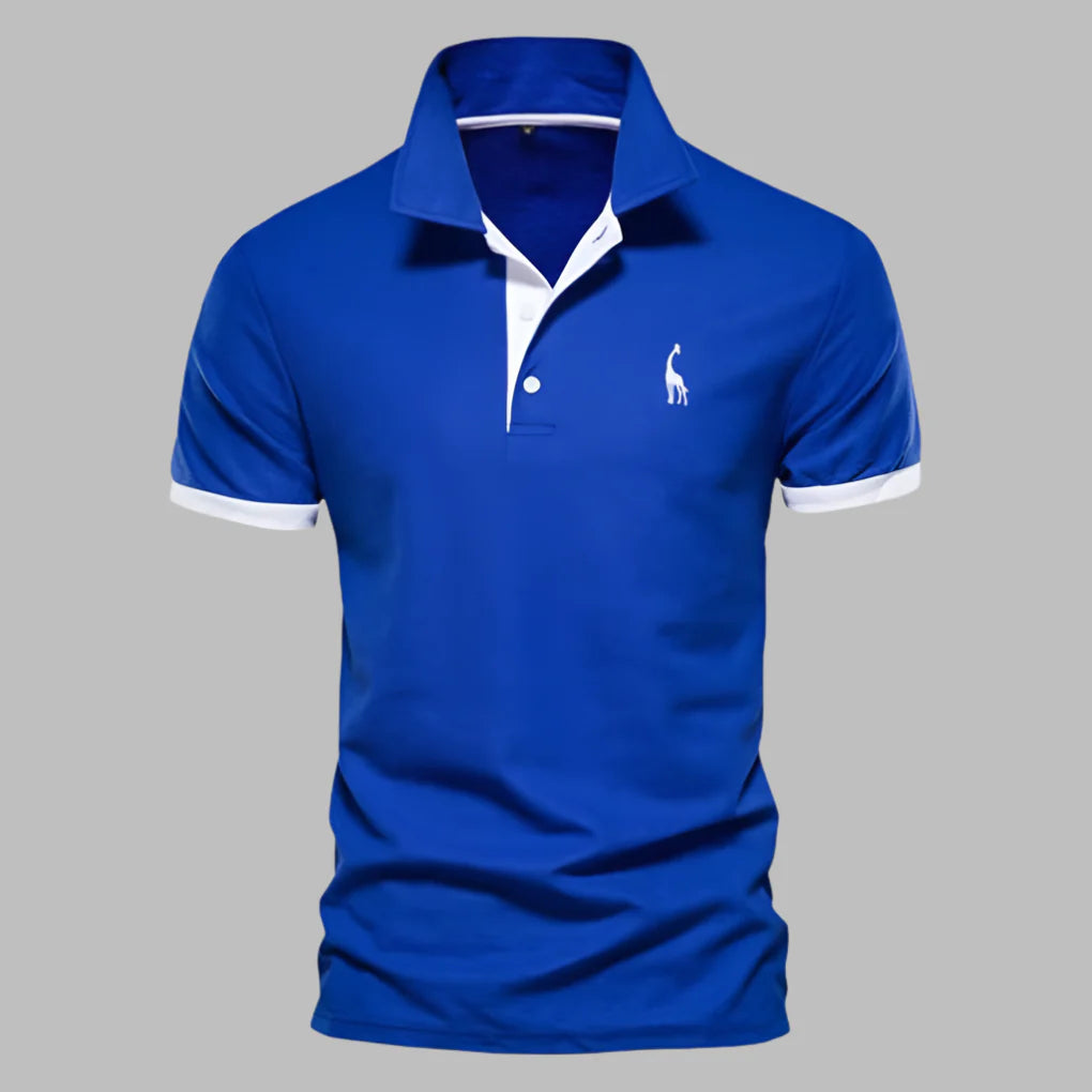 Stylish men's smart-casual polo shirt, perfect for versatile everyday style and modern men's fashion.