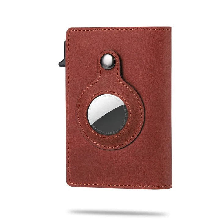 Gift for him: Men's smart wallet, AirTag slot, RFID protection, durable carbon fiber.