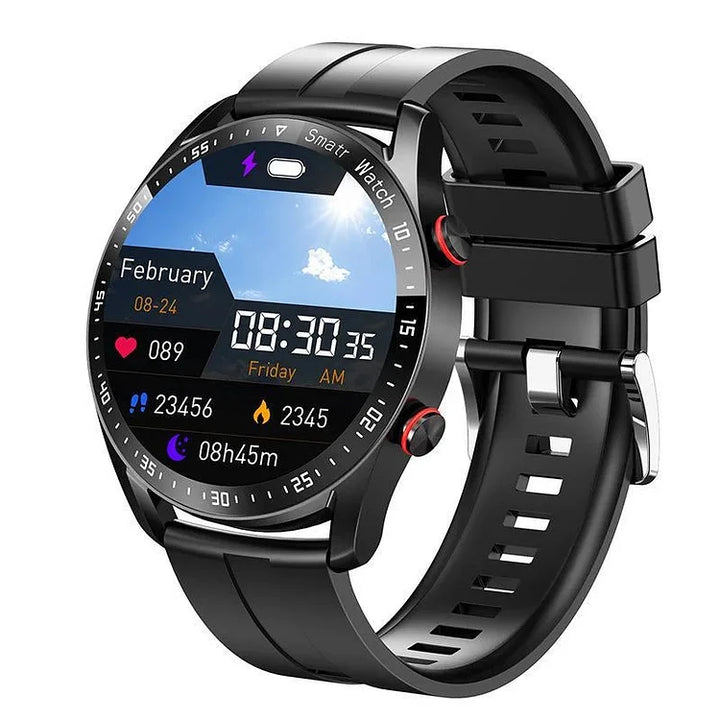 Advanced men's fitness tracker watch with real-time health stats and waterproof design.