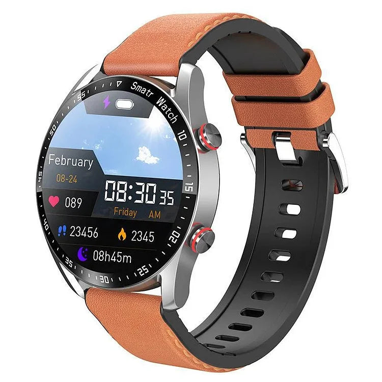Modern men's health tracker watch with a comfortable silicon strap & smart notifications.