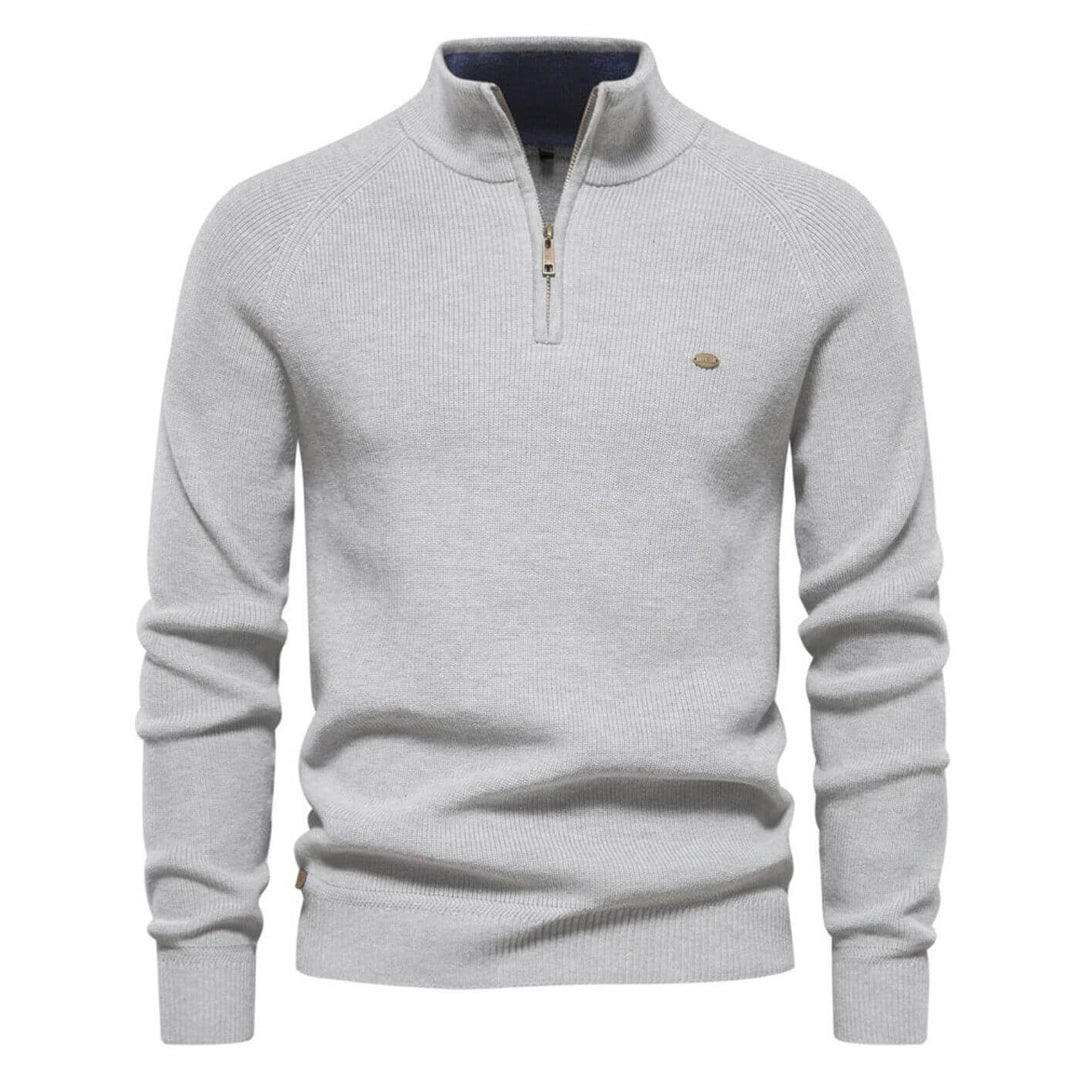 Warm and soft men's long-sleeve crewneck sweater, ideal for autumn & winter comfort.
