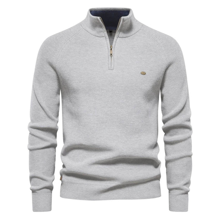 Warm and soft men's long-sleeve crewneck sweater, ideal for autumn & winter comfort.