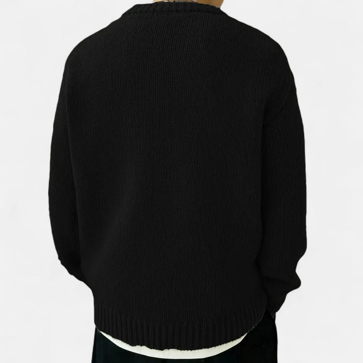 A stylish and comfortable men's solid crew neck sweater for any occasion.