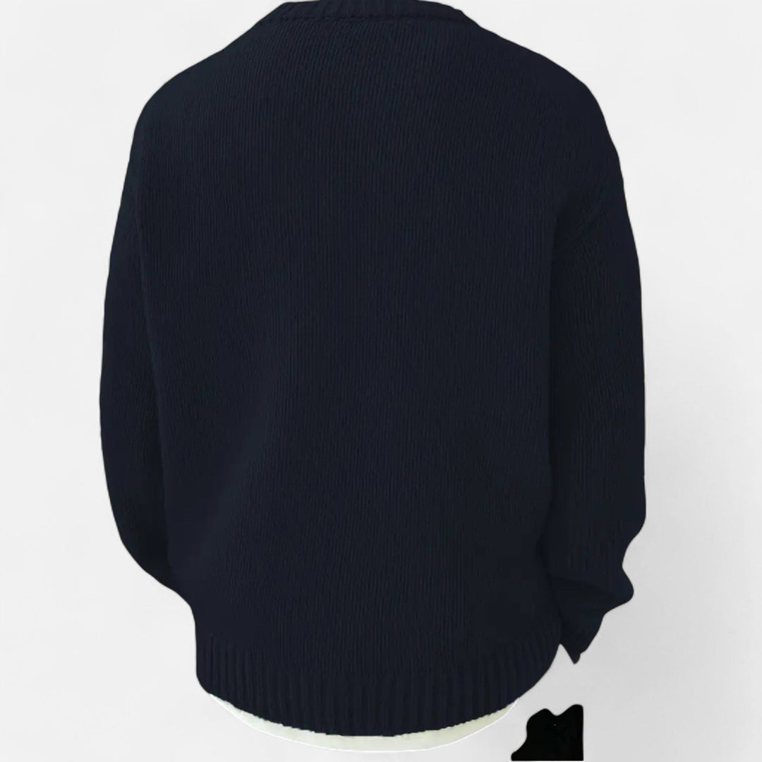 Stay warm in this men's casual crew neck pullover, solid design for easy styling.
