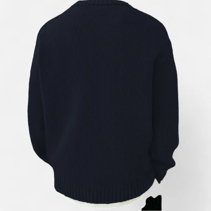 Stay warm in this men's casual crew neck pullover, solid design for easy styling.