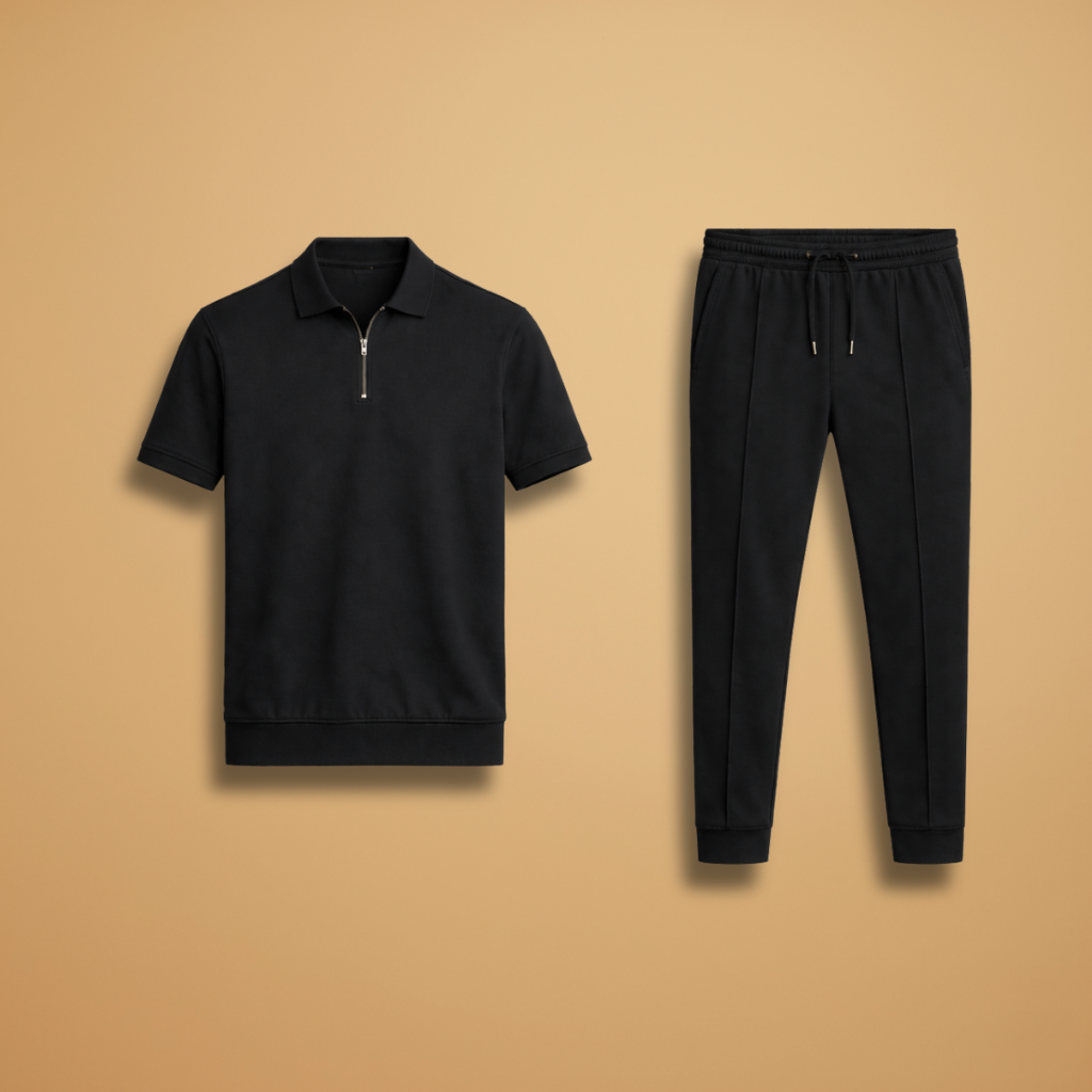 Men's sporty leisure suit with jogging trousers, perfect for casual wear.