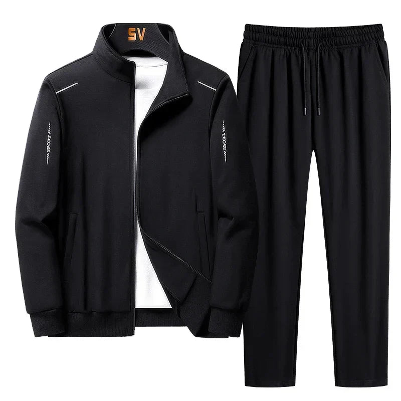 Men's activewear zip-up jacket from a tracksuit set, ideal for workouts, running, or comfortable casual sportswear.