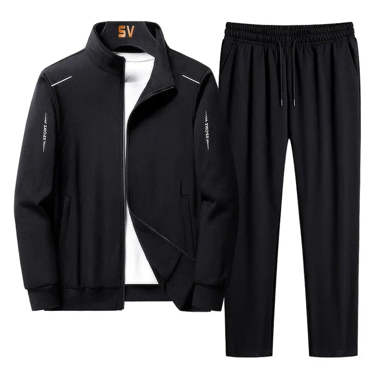 Men's activewear zip-up jacket from a tracksuit set, ideal for workouts, running, or comfortable casual sportswear.