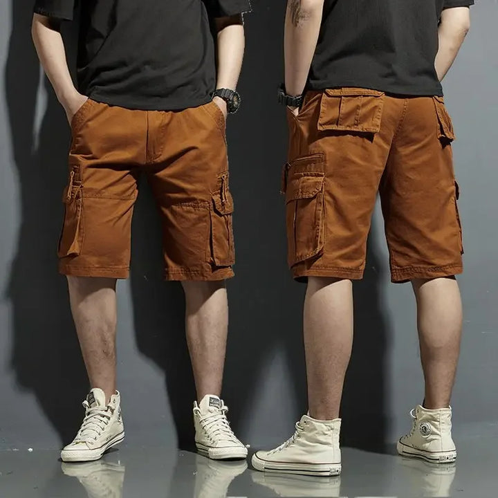 Durable navy blue men's utility shorts perfect for activewear