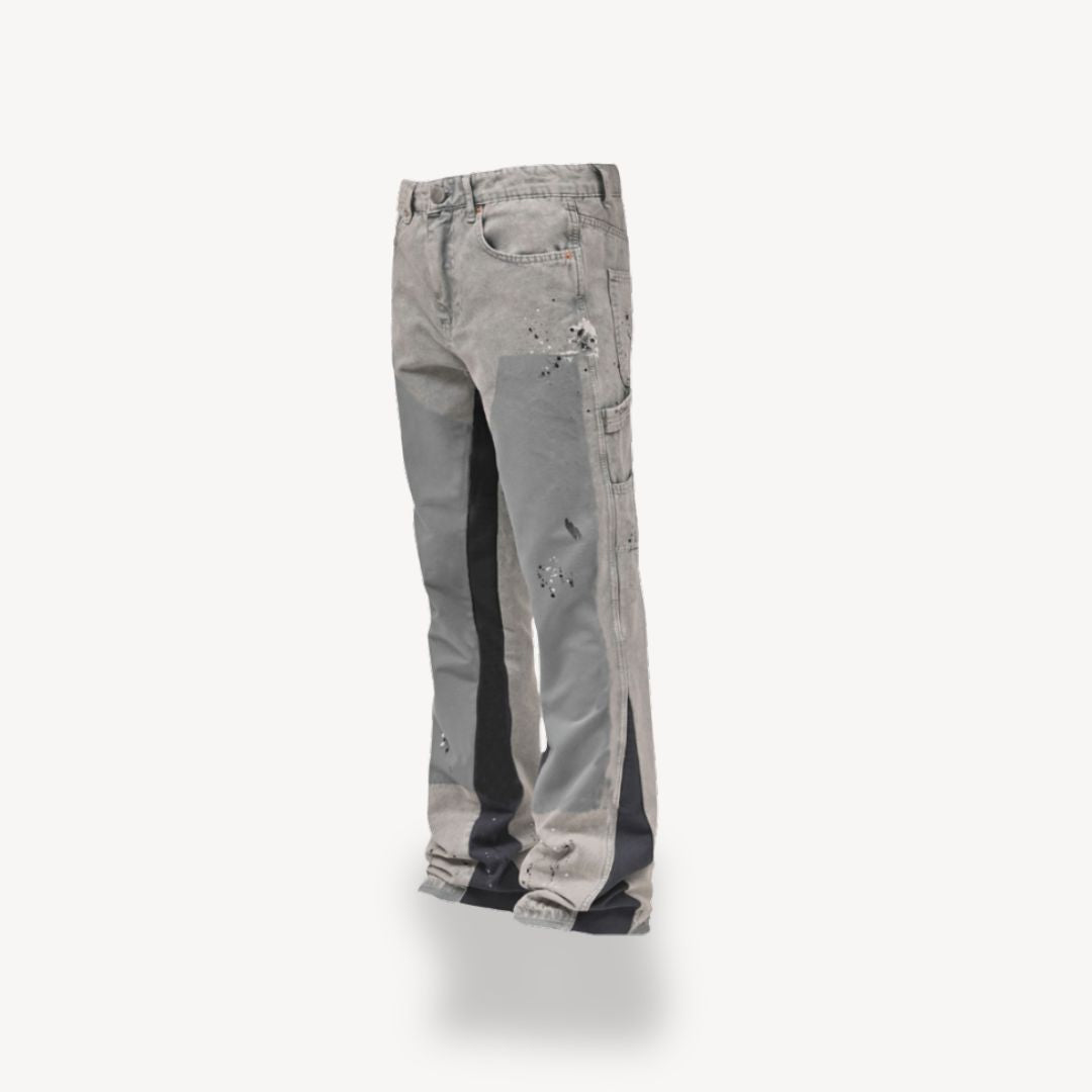 Blue men's slim fit stacked jeans with a modern streetwear design, made from comfortable, high-quality denim.