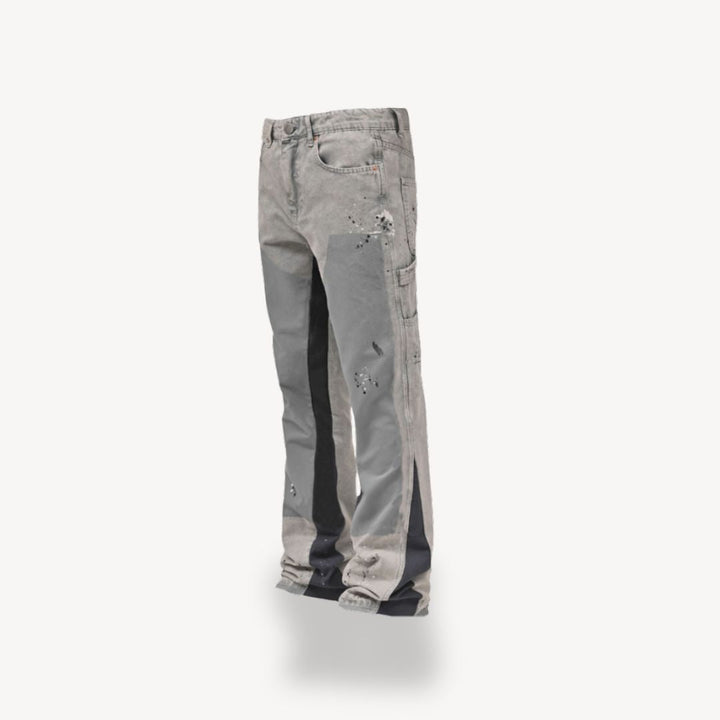 Blue men's slim fit stacked jeans with a modern streetwear design, made from comfortable, high-quality denim.