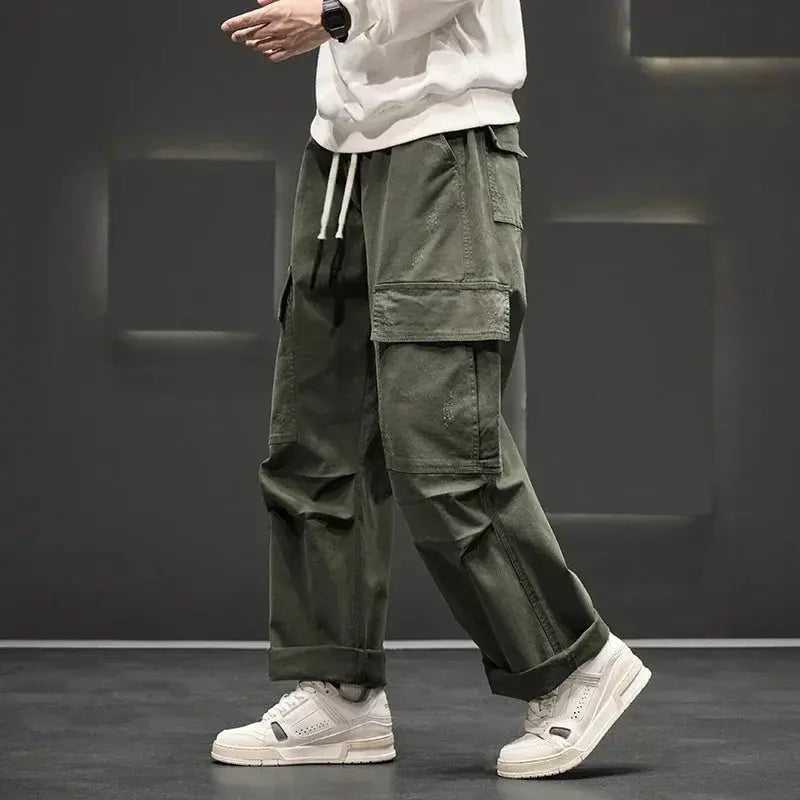 Men's straight leg cargo pants with ample utility pockets, ideal for casual everyday wear.